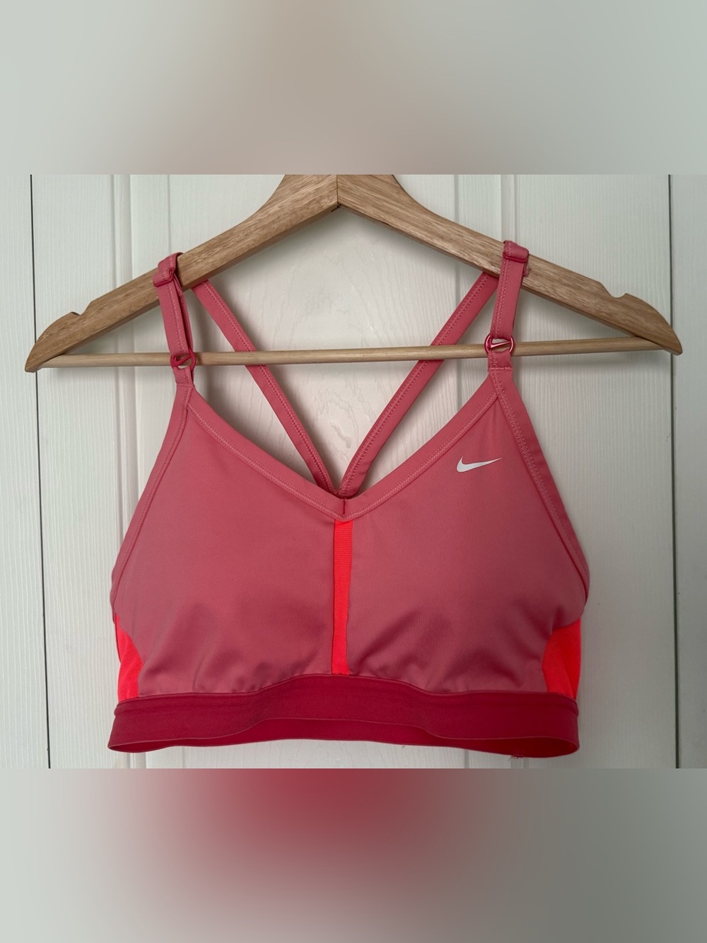 Nike Coral Pink Adjustable-Strap Sports Bra